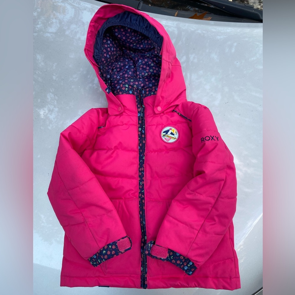 Roxy, Pink Technical Snow jacket and bibs set, 4/5